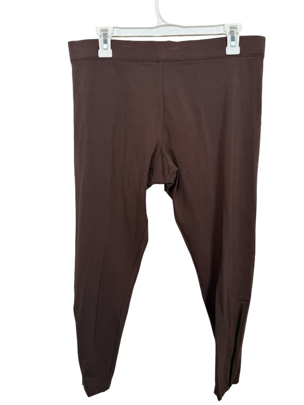 Soft Surroundings Pull On Pants Womens Large Brown Capri Elastic Stretch High